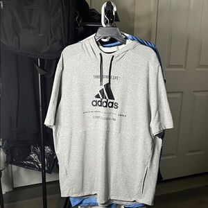 Adidas Light Gray Men's Hoodie Tee